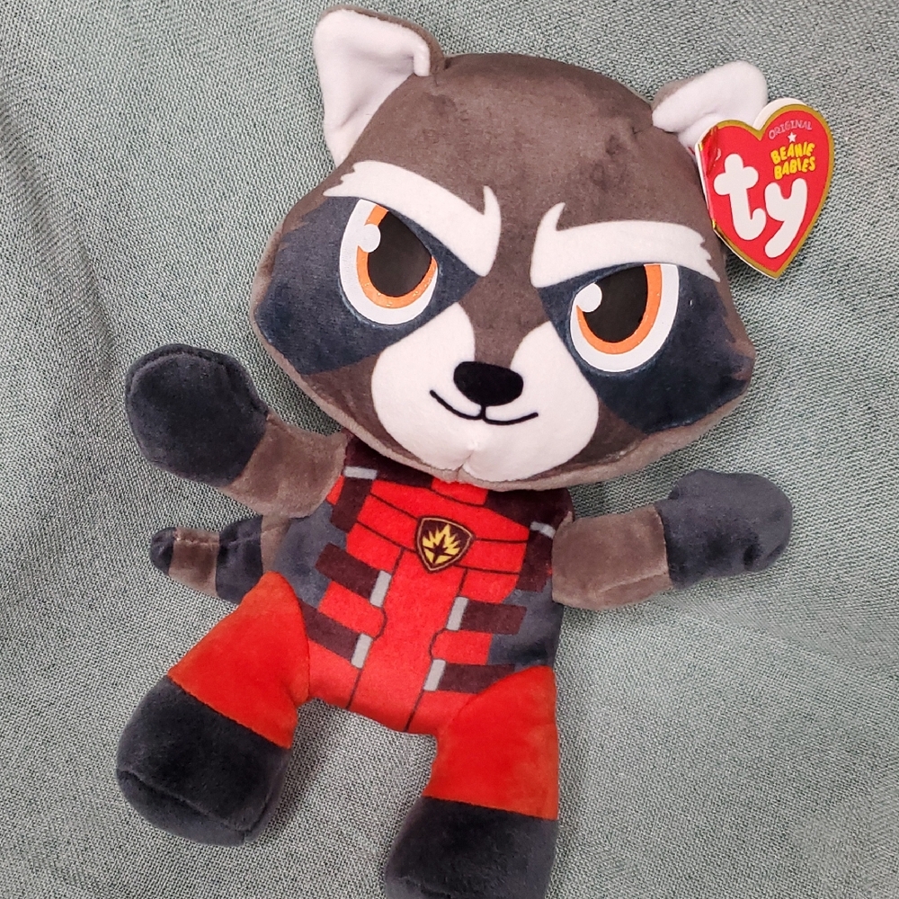 Marvel Rocket Ty‎ Beanie Babies Raccoon Plush Toy